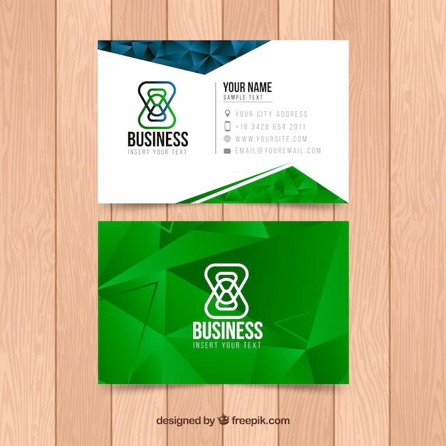 Polygonal green business card