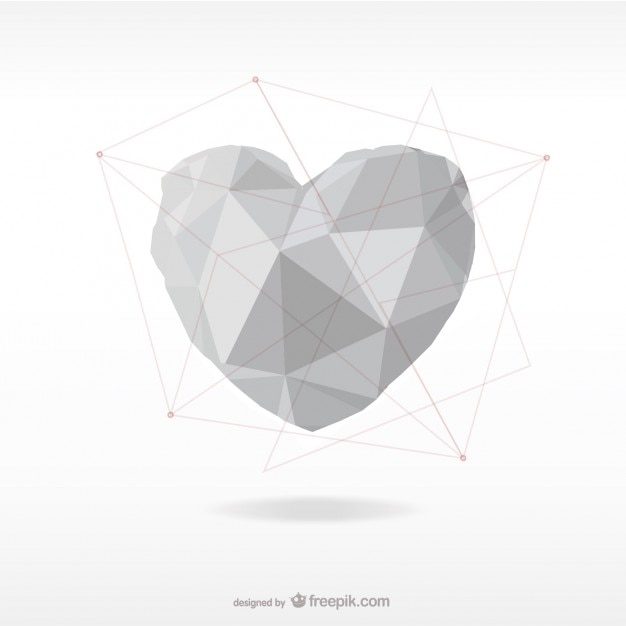 Free vector polygonal grey heart