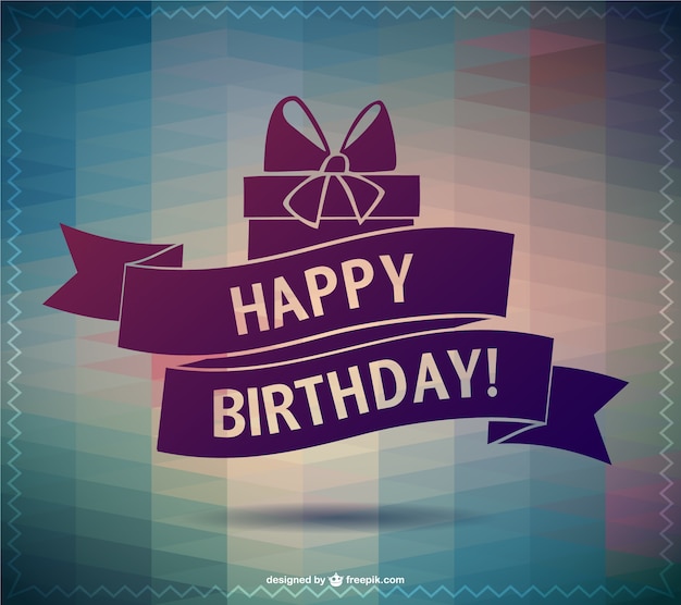 Polygonal happy birthday card