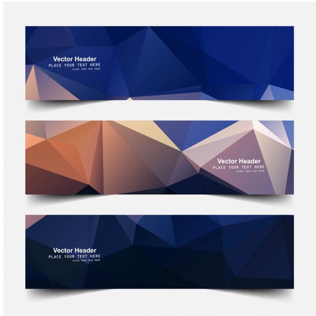 Free vector polygonal header banners