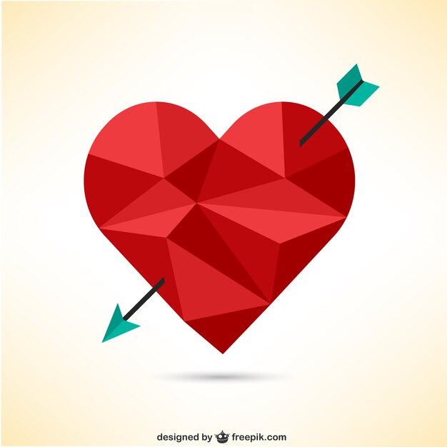 Polygonal heart with arrow 