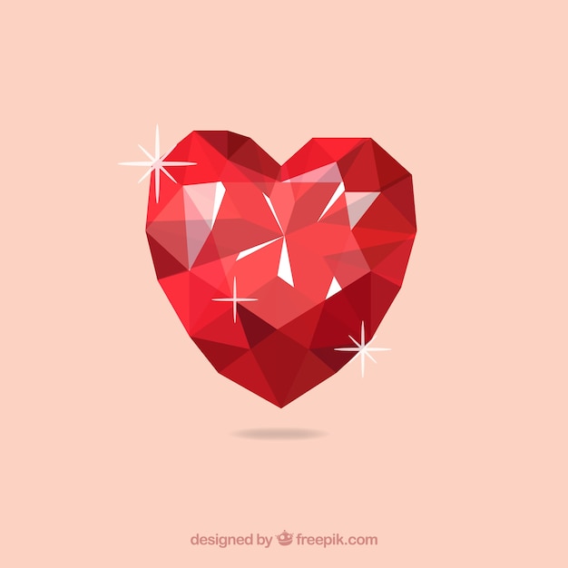 Vettore gratuito cuore poligonale