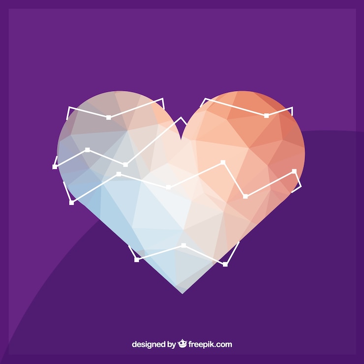 Free Vector polygonal heart 