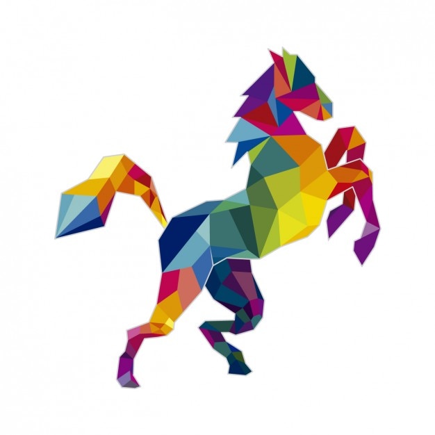 Free vector polygonal horse illustration