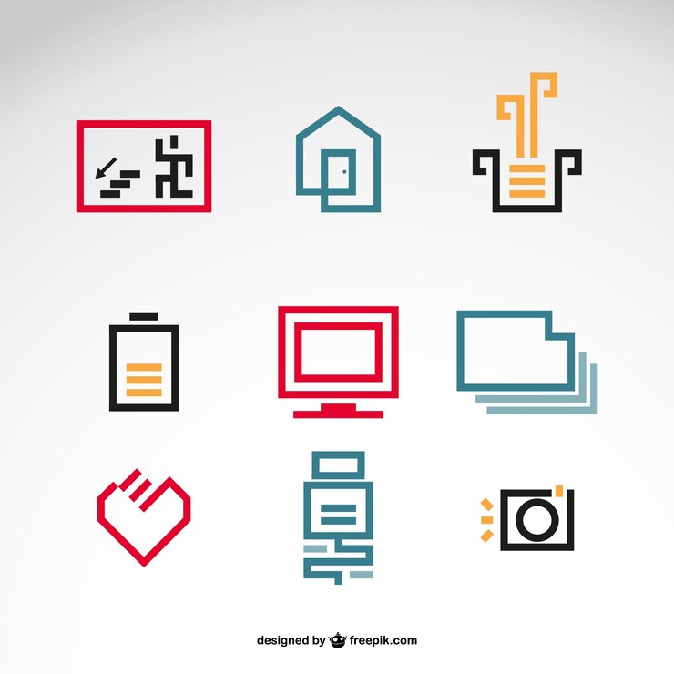 Free Vector polygonal house life icons