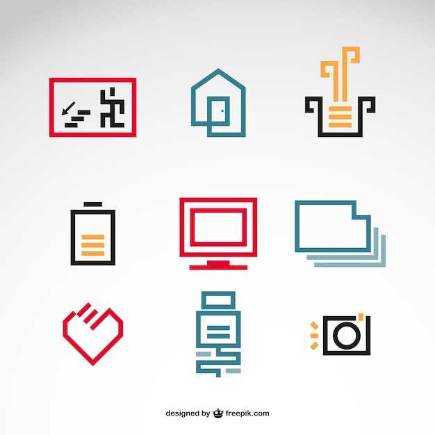 Polygonal house life icons