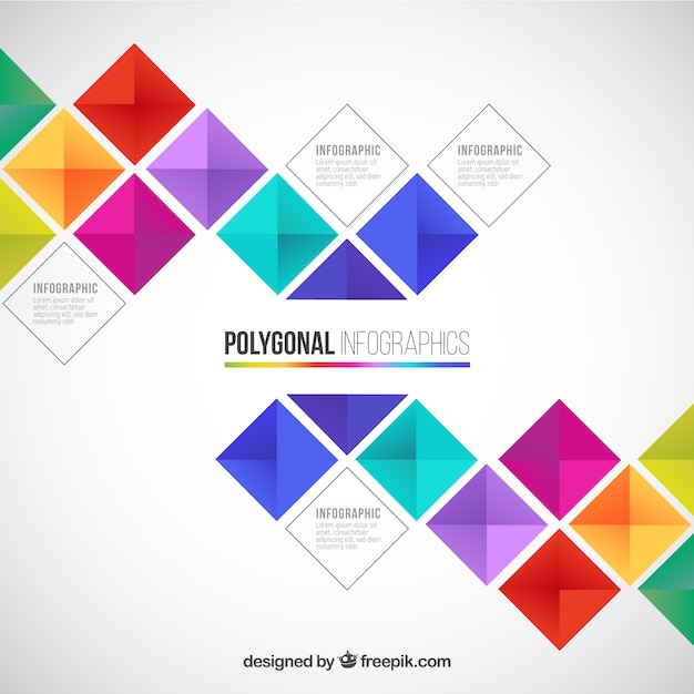 Free vector polygonal infographic in colorful style