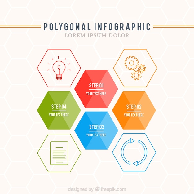 Poligonale modello infografica