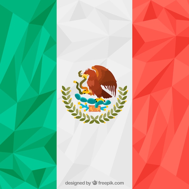 Polygonal mexican flag background