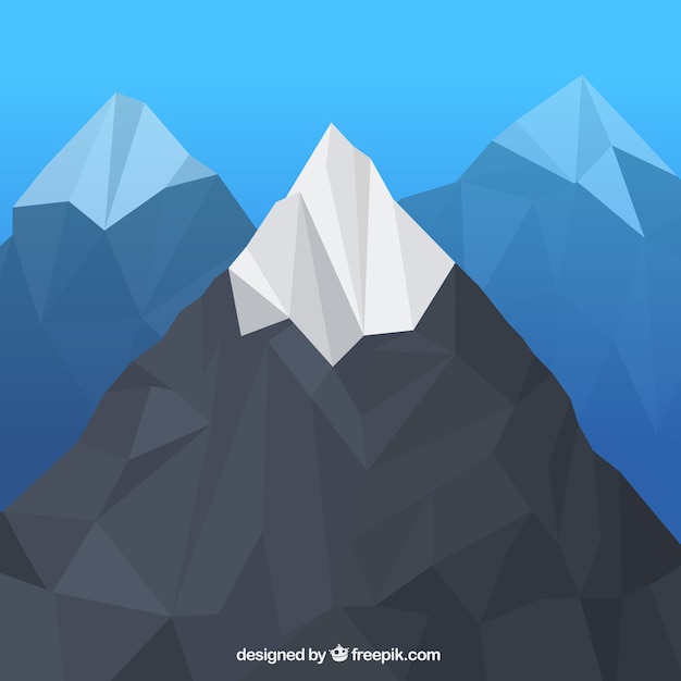 Free vector polygonal mountain