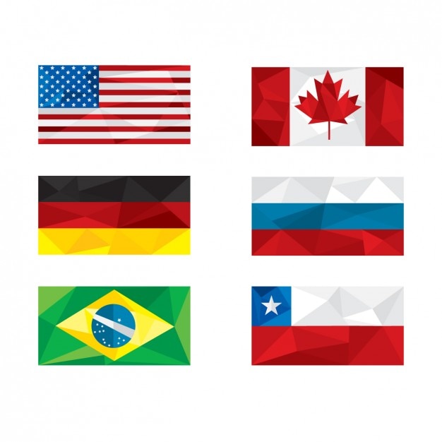 Free vector polygonal nation flags