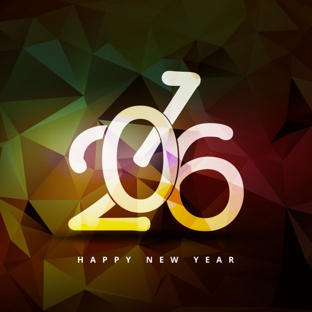 Free vector polygonal new year 2016 background