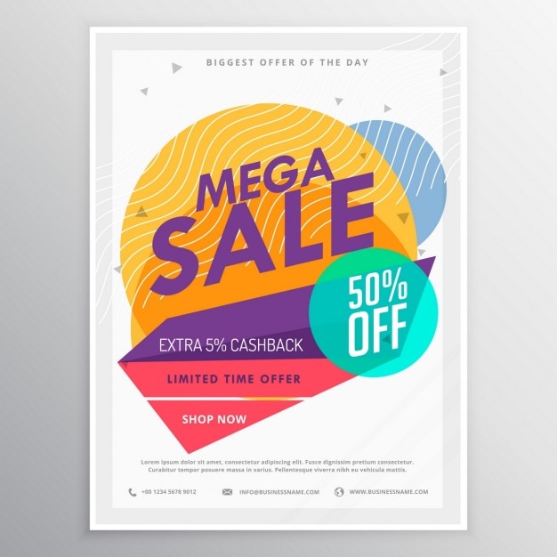 Free vector polygonal poster for discounts
