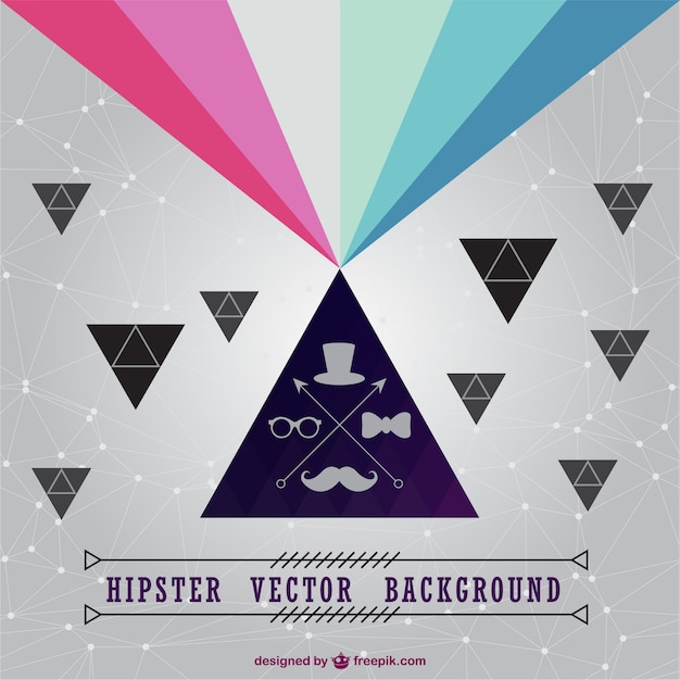 Free vector polygonal rainbow hipster background