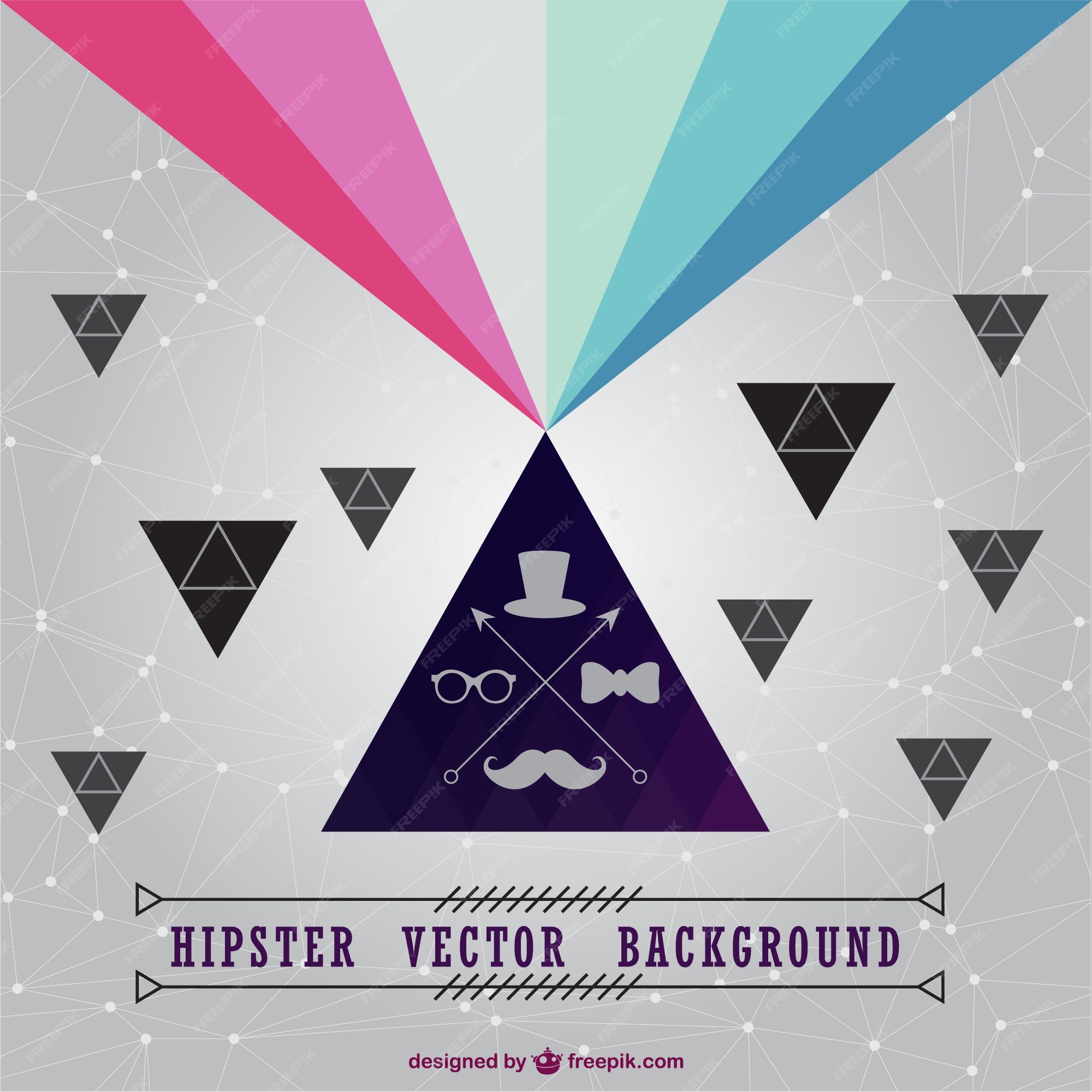 Free Vector | Polygonal rainbow hipster background Free Vector | Polygonal rainbow hipster background