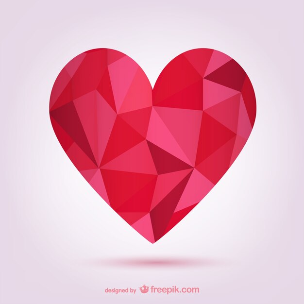 polygonal red heart