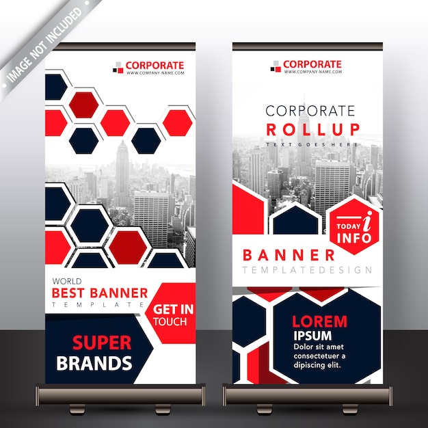 Polygonal Roll Up Design – Free Vector Template