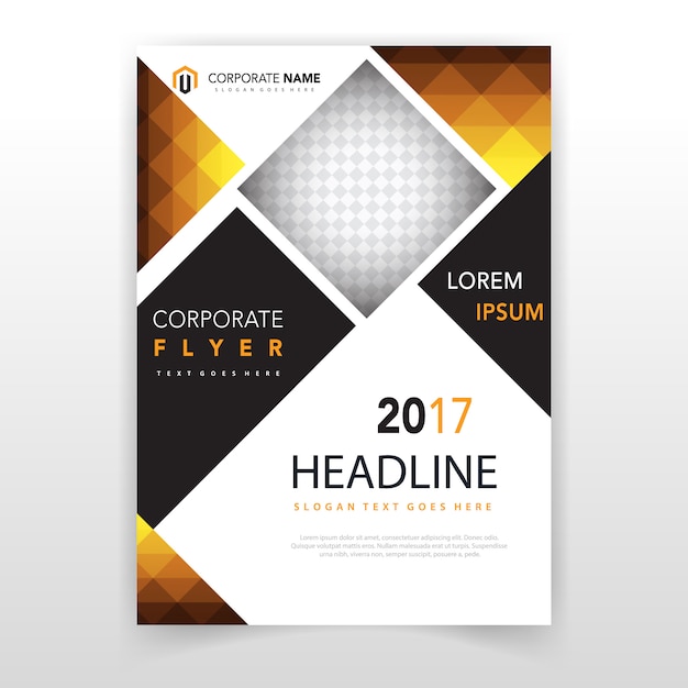 polygonal shape flyer cover template