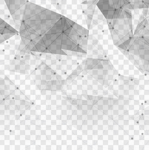 Polygonal technological elements on a transparent background