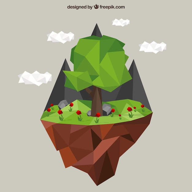 Polygonal tree and mountains