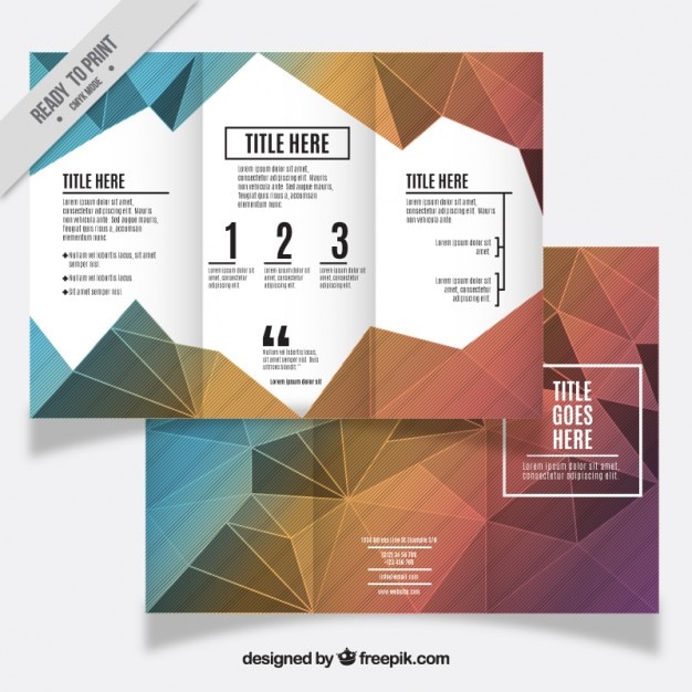 Free vector polygonal trifold template