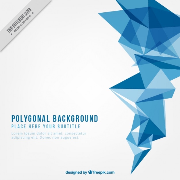 Polygonal white background with blue shapes