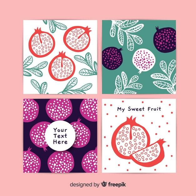Pomegranate card collection template