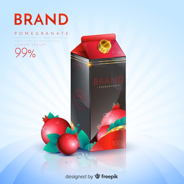 Free vector pomegranate juice ad