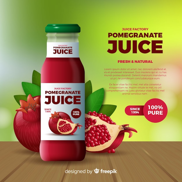 Free vector pomegranate juice ad