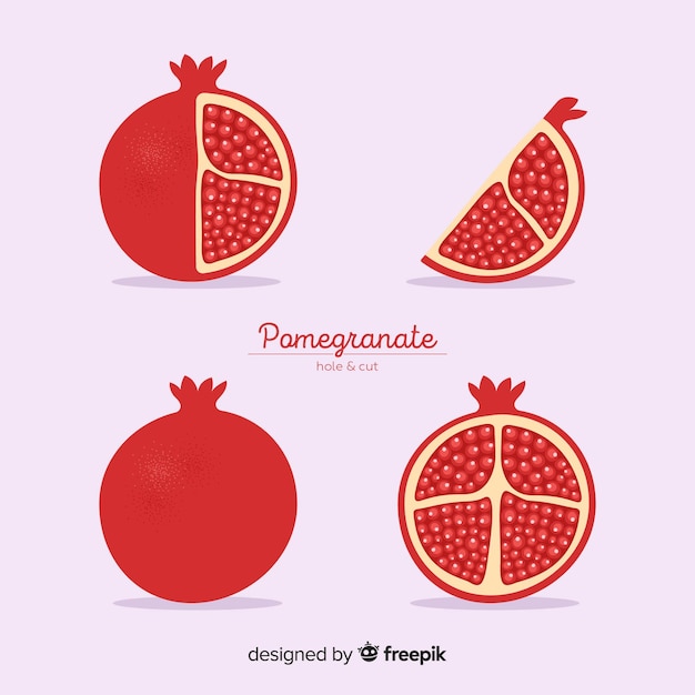 Free vector pomegranate set