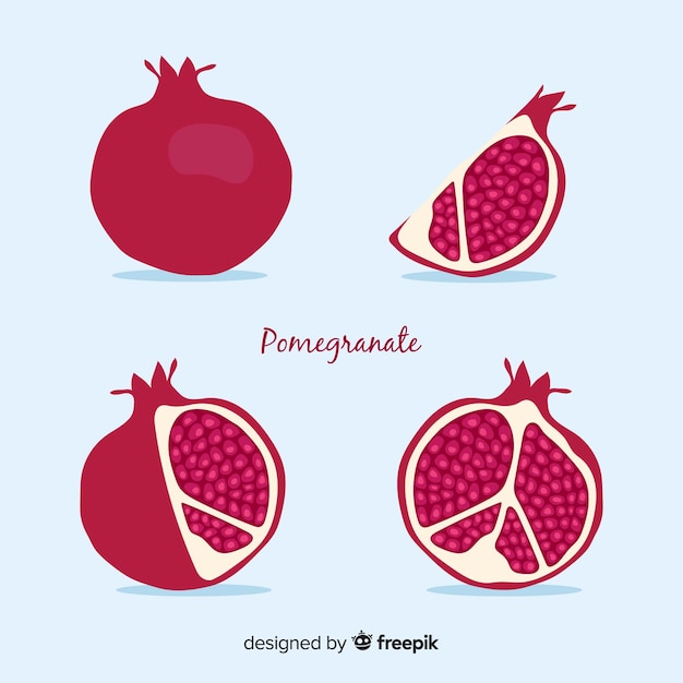 Free vector pomegranate set