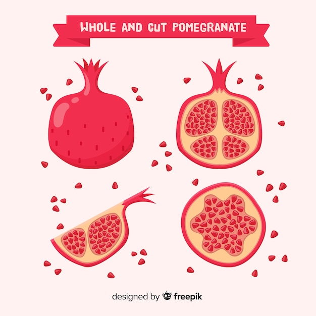 Free vector pomegranate set