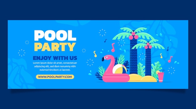 Обложка facebook для вечеринки у бассейна