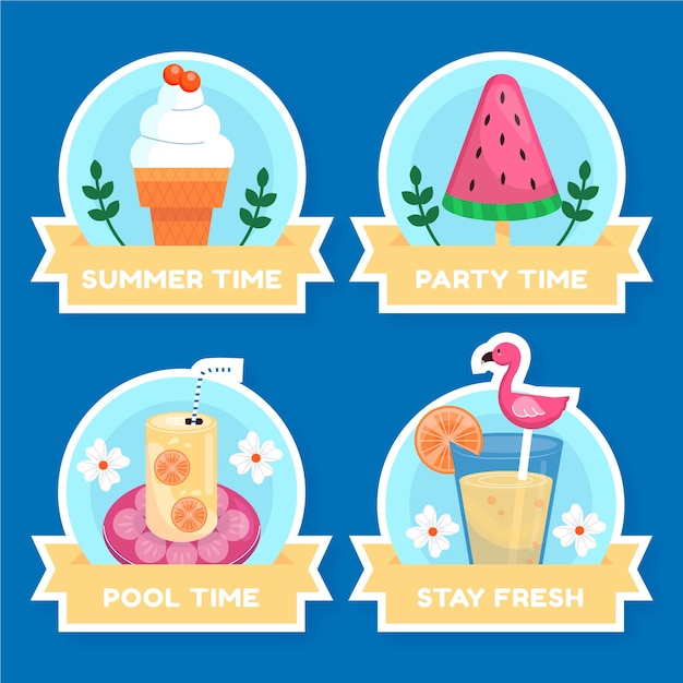 Pool party labels  template