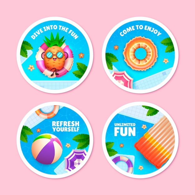 Pool party labels  template