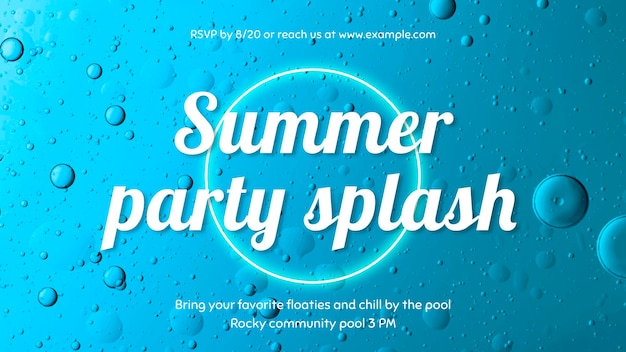 Pool party presentation template, editable vector