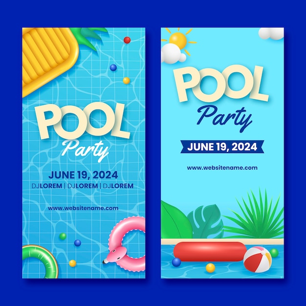 Free vector pool party template design