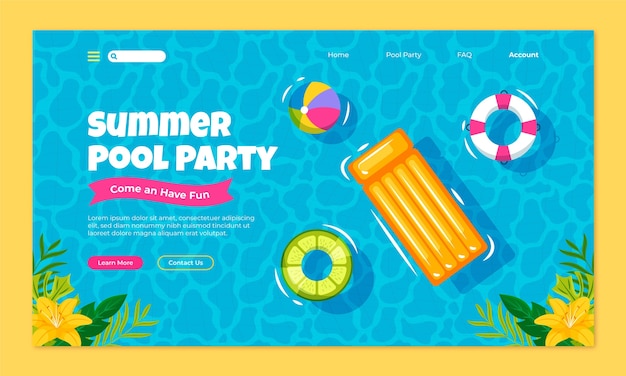 Pool party template design