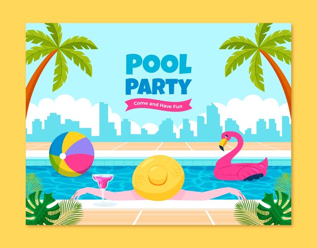 Pool party template design