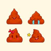 Free vector poop  emoji illustration