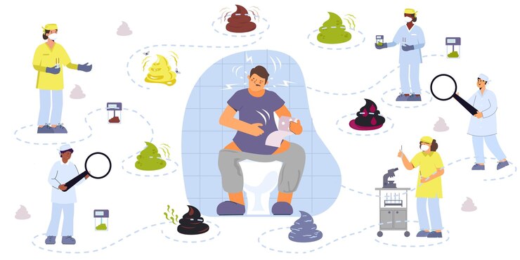 Free Vector poop flat flowchart composition