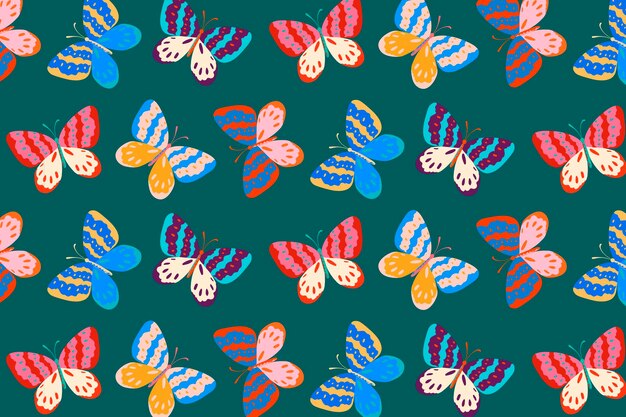 Pop art butterfly background, cute design vector