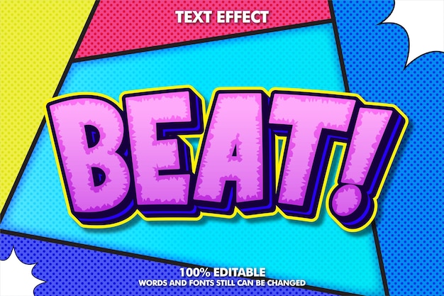 Pop art editable text effect and background
Retro comic design concept