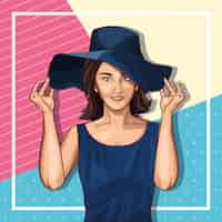 Free vector pop art fashion and beautiful woman cartoon