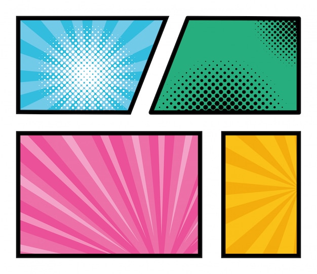 Free vector pop art frames