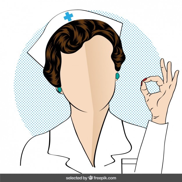 Free vector pop art nurse woman