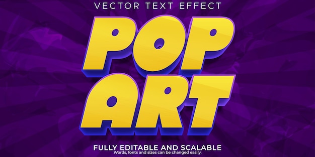 Free vector pop art text effect editable poster and colorful text style