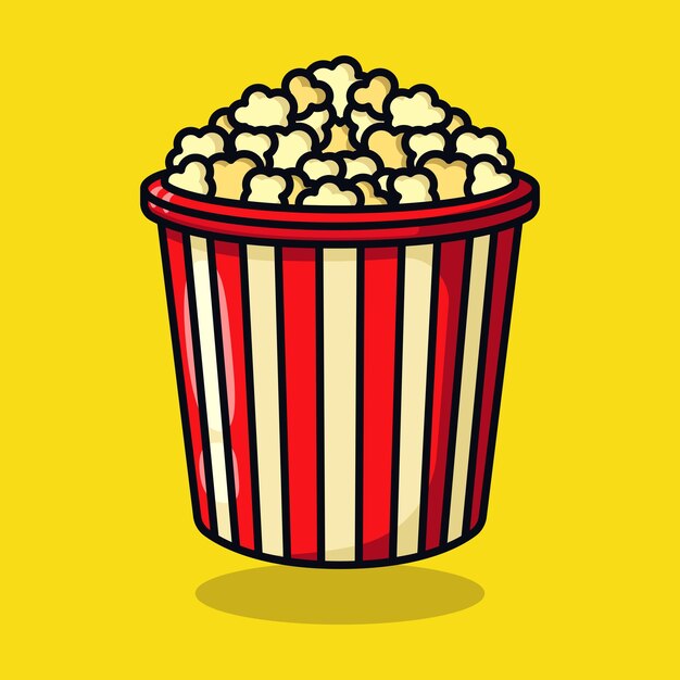 Popcorn Bucket Coloured Outline