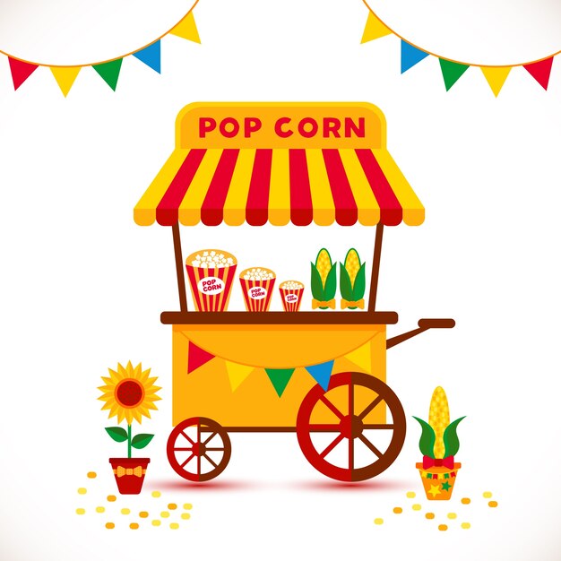 Popcorn shop illustration