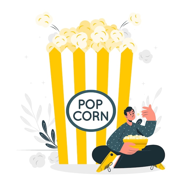 Free vector popcorns concept illustration